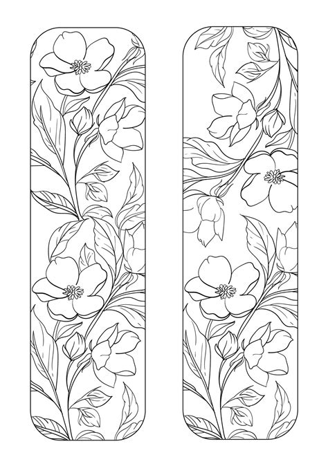 Printable Floral Bookmarks